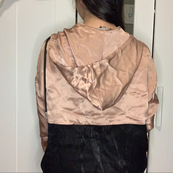 NWT Zara Satin Pocket Half Zip Jacket/Hoodie - Picture 5 of 16